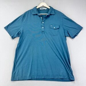 Criquet  Polo Shirt Men's XL Blue Short Sleeve‎ Organic Cotton Career